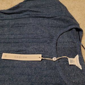 Women's Blue Caslon Cozy Ribbed Top NWT